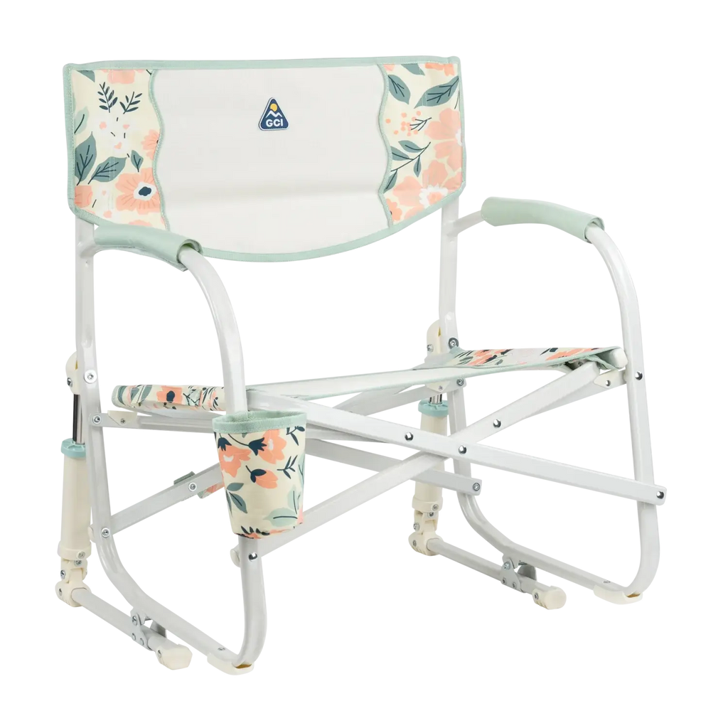 Premium All-Weather Grab & Go Rocker - Choice 551 - Patented Spring-Action Rocking Chair for Camping - Floral Bouquet