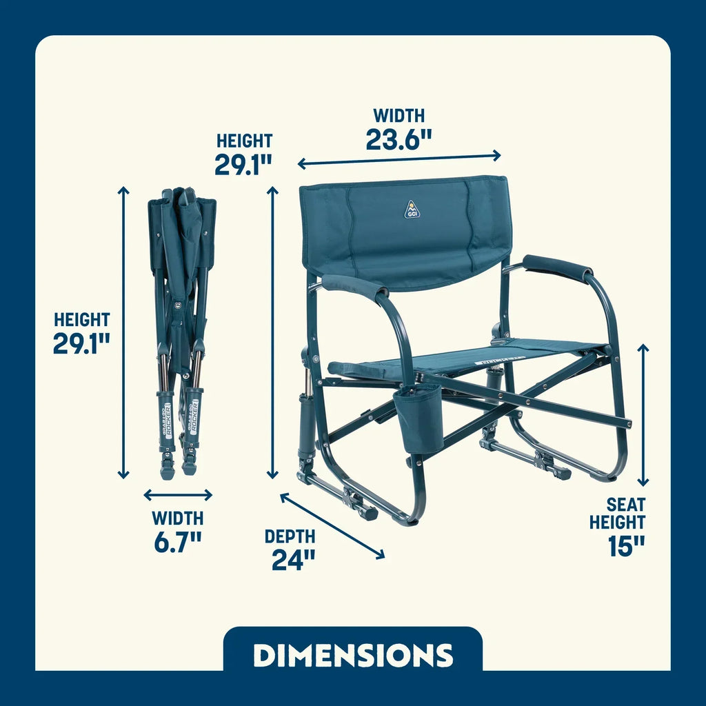Premium All-Weather Grab & Go Rocker - Choice 551 - Patented Spring-Action Rocking Chair for Camping Detail