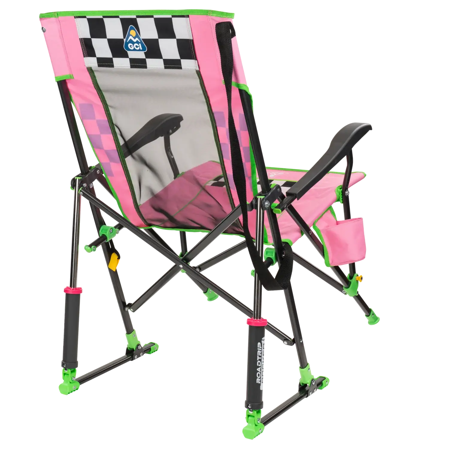 Patented Spring-Action RoadTrip Rocker - NASCAR For Her - Choice 560 - Patented Spring-Action Rocking Chair for Camping Detail