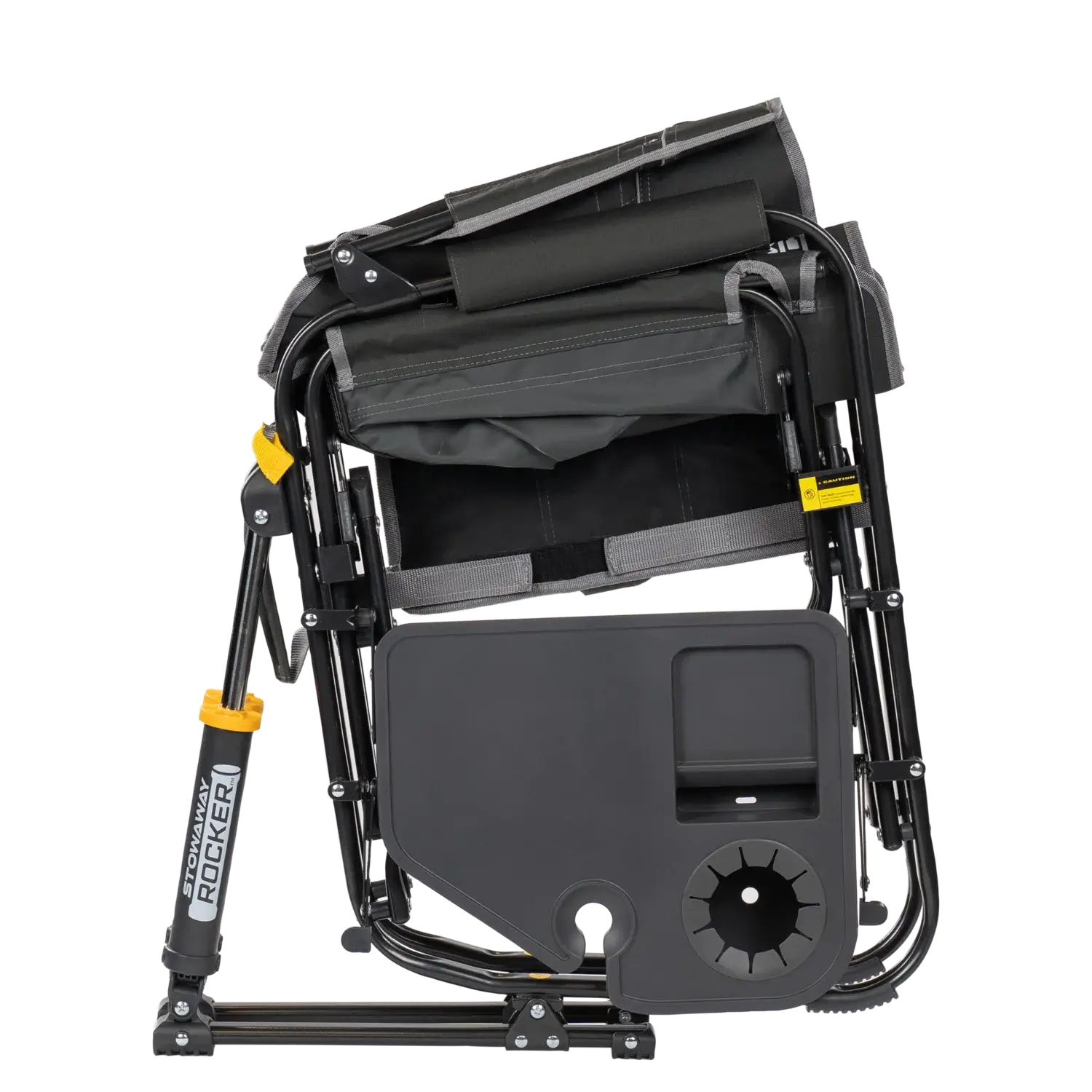 Heavy-Duty Freestyle Stowaway Rocker with Side Table - Choice 253 - Freestyle Rocker Portable Outdoor Folding Chair Detail