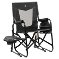 Heavy-Duty Freestyle Stowaway Rocker with Side Table - Choice 253 - Freestyle Rocker Portable Outdoor Folding Chair - Dark Charcoal