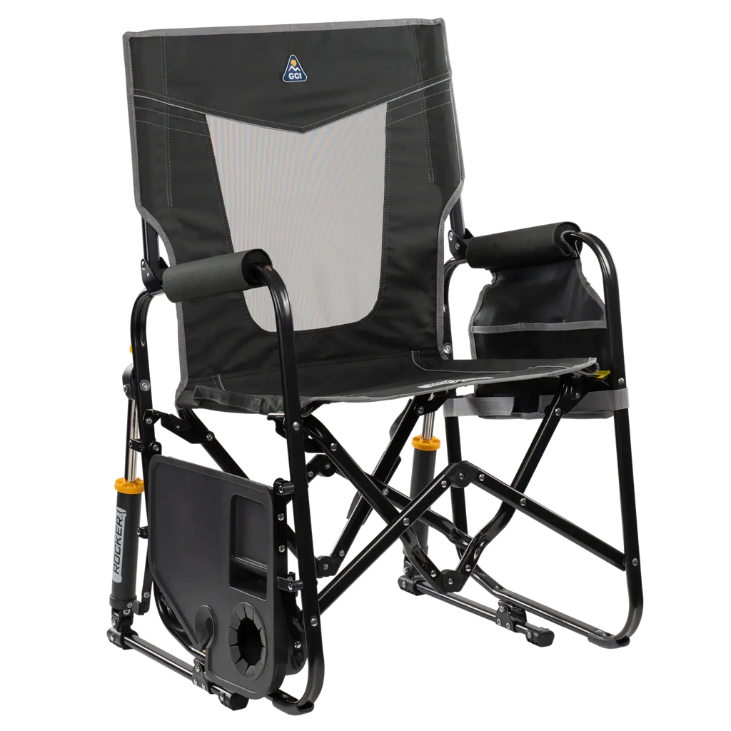 Heavy-Duty Freestyle Stowaway Rocker with Side Table - Choice 253 - Freestyle Rocker Portable Outdoor Folding Chair Detail