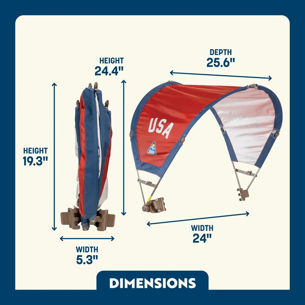 Instant Pop-Up SunShade Accessory - USA Anniversary Deluxe - Choice 917 - Instant Sunshade Umbrella for Tailgating Detail